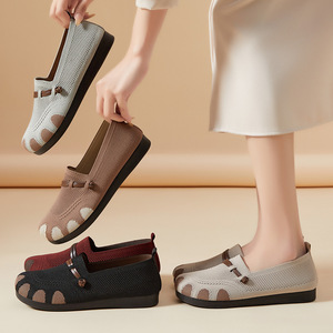 Zapatos de Mujer Casuales de Verano, Planos, de Corte Bajo, Sin Cordones, de Malla, Suela Suave, Ligeros, Transpirables, de Una Sola Capa, para Mamás - Product Image 5