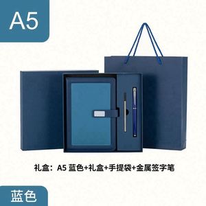 Business Notebook Gift Set USB Pen Custom 2024 Deluxe PU Promotion Hardcover Leather PP <b>A5</b> Loose-Leaf Planner 1kg High Quality - Product Image 5