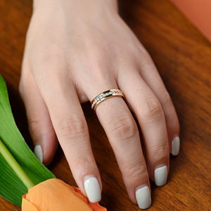 MaiYi Alliance de mariage pour homme en or massif 9K/14K/18K, large bande en or de 5 mm, bague en moissanite VVS pour homme pour un anniversaire - Product Image 4