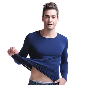 Wholesale Warm Men's Thermal Underwear Modal Thin Stretch tshirts with logo printed Home Pajamas Heated Winter Long Johns