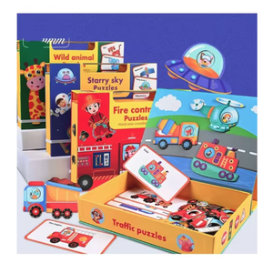 Jeu de puzzle magnétique Montessori pour développer la conscience spatiale, jouet de voyage avec boîte de rangement pour enfants - Product Image 1
