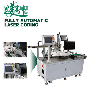 Machine de marquage laser à fibre femtoseconde à positionnement automatique 30W 50W pour abat-jour LED, avec dispositif rotatif de déchargement robotisé - Product Image 6