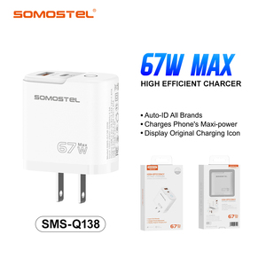<span class=keywords><strong>Cargador</strong></span> <span class=keywords><strong>de</strong></span> Viaje SOMOSTEL 67W Max con Doble Puerto USB C y Adaptador <span class=keywords><strong>de</strong></span> Carga Rápida 110-240V <span class=keywords><strong>de</strong></span> Voltaje Amplio QC3.0 PD para <span class=keywords><strong>iPhone</strong></span> - Product Image 3