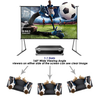Écran de projection extérieur en polyester blanc de 100 pouces, support 16:9 4K Ultra HD 3D, pliage rapide, cinéma portable