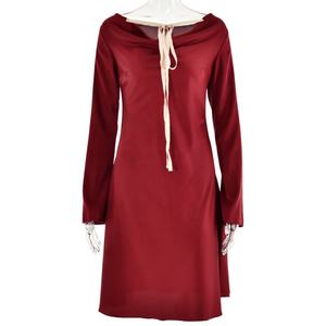 Ropa de Mujer de Estilo Europeo y Americano, Nuevo Estilo de Otoño, Vestido Rojo de Terciopelo de Manga Larga y Longitud Media - Product Image 1