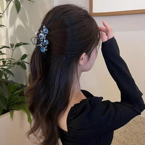 Qianjin pince à cheveux élégante pour femmes poignée <span class=keywords><strong>de</strong></span> camélia en métal français avec pince à griffe <span class=keywords><strong>de</strong></span> requin tête arrière casque <span class=keywords><strong>de</strong></span> poignée Updo - Product Image 5