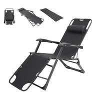 Chaise de bronzage portable, légère et pliable avec coussin rembourré amovible pour la plage, le camping et l'extérieur