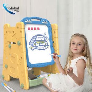 Pizarra de Aprendizaje de Doble Cara para Niños con Estante de Almacenamiento, Pizarra Blanca/Ábaco, Azul y Rosa, Incluye Juego de Arte, Juguete Educativo para Niños de 3+ Años - Product Image 3