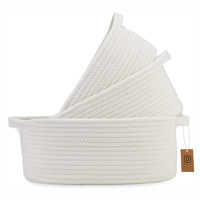 Panier de rangement en corde de coton tressée, style nordique durable, pour jouets de bébé, emballage cadeau et panier-cadeau