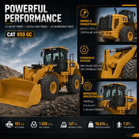 Cat 950 GC 18,7 Tonnen Radlader mit Caterpillar Motor Getriebe Pumpe für Baustellen
