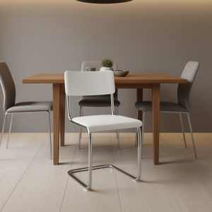 Sedia da Pranzo Moderna Homeera, Bianco Crema, Gambe in Metallo ABS Elettroplaccato, Senza Braccioli, Arredamento per la Casa - Product Image 2
