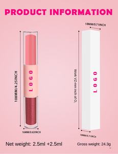 Doppelkopf Matt-Glänzender 2-in-1 Glitzer-Glow Flüssiger Lidschatten Langanhaltend Pigmentiert Schimmerndes Make-up Vegan mit Logodruck - Product Image 6