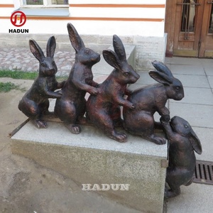 ARGE-figuras de animales de fundición de tamaño moderno, conejo ronze, fuente de agua - Product Image 2