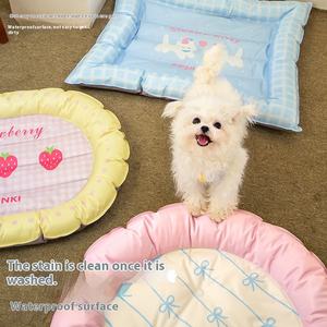 Nudo de mariposa, fresa, cariño, sensación refrescante, nido, almohadilla de hielo, cama de verano para perros y gatos, almohadillas duraderas resistentes a los arañazos para mascotas - Product Image 4