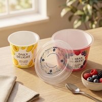 Gobelets en plastique jetables de 8 oz pour desserts au yaourt, faits à la main, personnalisables avec logo, couleur personnalisée, marque haut de gamme, boutique exclusive