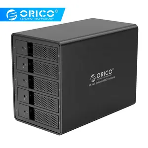 Caixa para HDD RAID de alumínio ORICO 5 bay USB3.0 a SATA 3.5' Estação de acoplamento de disco rígido com suporte máximo de até 80 TB Caixa para HDD RAID