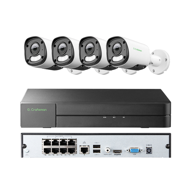 GAU-YUFW-M5S-K4 Gcraftsman Sony 5MP Full Color CCTV IP Security Camera System 16 Channel POE NVR Outdoor