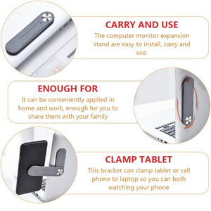 Soporte Magnético Plegable para Teléfono y Portátil ABS, Soporte Ajustable para Teléfono Móvil con Diseño Metálico Lateral para Pantalla de Portátil - Product Image 2