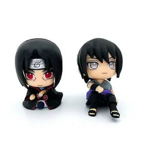 Anime 1 pelo blanco sentado postura Kakasi Itachi Sasuke decoración de escritorio muñeca