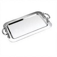 Assiette de service jetable de luxe écologique en acier inoxydable gravée pour mariage, plateau de dîner, ensemble de vaisselle pour la restauration