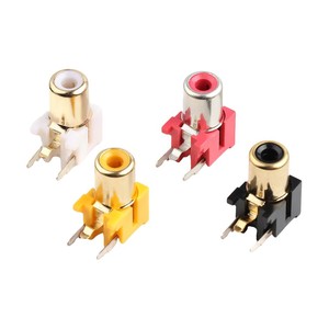 Conector RCA Pinch de 3.18mm para Montaje en Panel, 2 Pines, Audio y Video, Hembra, Blanco, Rojo, Amarillo, Negro, RCA-105K - Product Image 1