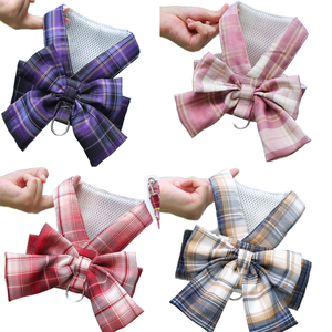 Huisdier Hond Jk Vest Traction Touw Teddy Kleding Milieuvriendelijk Polyester Geruit Rok Borstband Hond Uitlopend Harnas - Product Image 1