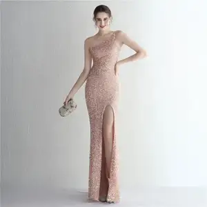 L&S -Women's Mermaid Prom Dresses for women Ball Gown 2023 Sexy Slit Glitter Sequin Formal Evening Gowns for Girls