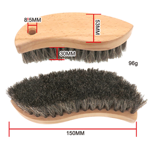 Cepillo multiusos de 150 mm con mango de madera y cerdas mixtas de crin de caballo para <span class=keywords><strong>limpieza</strong></span> de detalles en interiores de coches y cuero de ante. - Product Image 2