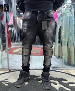 Quần Jean Nam Thời Trang Mới Xuất Hiện, Phong Cách Rách Cá Tính, Cạp Trung, Màu Đơn Giản, Dệt May, Dành Cho Mùa Hè - Cung Cấp Sỉ - Product Image 3