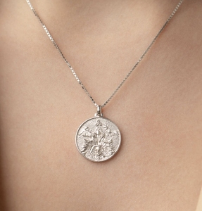 Loveher bijoux rétro mode montagne et mer <span class=keywords><strong>carte</strong></span> collier 925 argent laiton adapté aux femmes cadeaux pour un usage général - Product Image 3