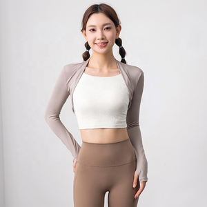 Ropa Deportiva de Yoga de Alta Calidad, Manga Larga, Ajustada, Fresca, con Protección Solar, Transpirable, para Correr - Product Image 2