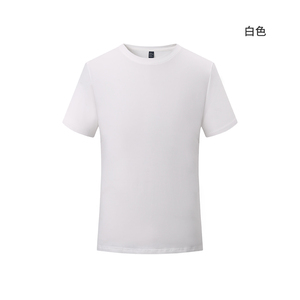 2021快速交货男女95% 棉5% 氨纶平纹空白t恤定制标志t恤 - Product Image 3