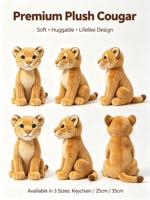 Peluche de puma réaliste, douce et moelleuse, jouet animal sauvage, cadeaux touristiques pour le zoo, vente en gros personnalisée