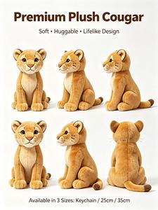 Peluche de Puma Realista, Suave y Esponjoso, Juguete de <span class=keywords><strong>Animal</strong></span> Salvaje, Regalos para Turistas de Zoológicos, Personalizable al por Mayor - Product Image 5