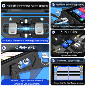 Empalmadora de Fibra Óptica Automática K6 de 6 Motores 6S Multi-idioma con Fibra Única Monomodo y Empalme Rápido - Product Image 1