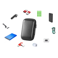 Pabrik Casing Hard Disk Karbon PU EVA untuk HDD Eksternal 2.5 Inch, Tas Penyimpanan Pengisi Daya Baterai