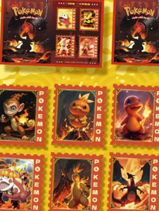 Qiuqiuka Pokemoned Stamps Vol.2 Cartes de Collection de Jeu Anime <span class=keywords><strong>Pokémon</strong></span> avec Énergie de Dresseur et Cartes Scintillantes, Cadeaux pour Enfants - Product Image 2