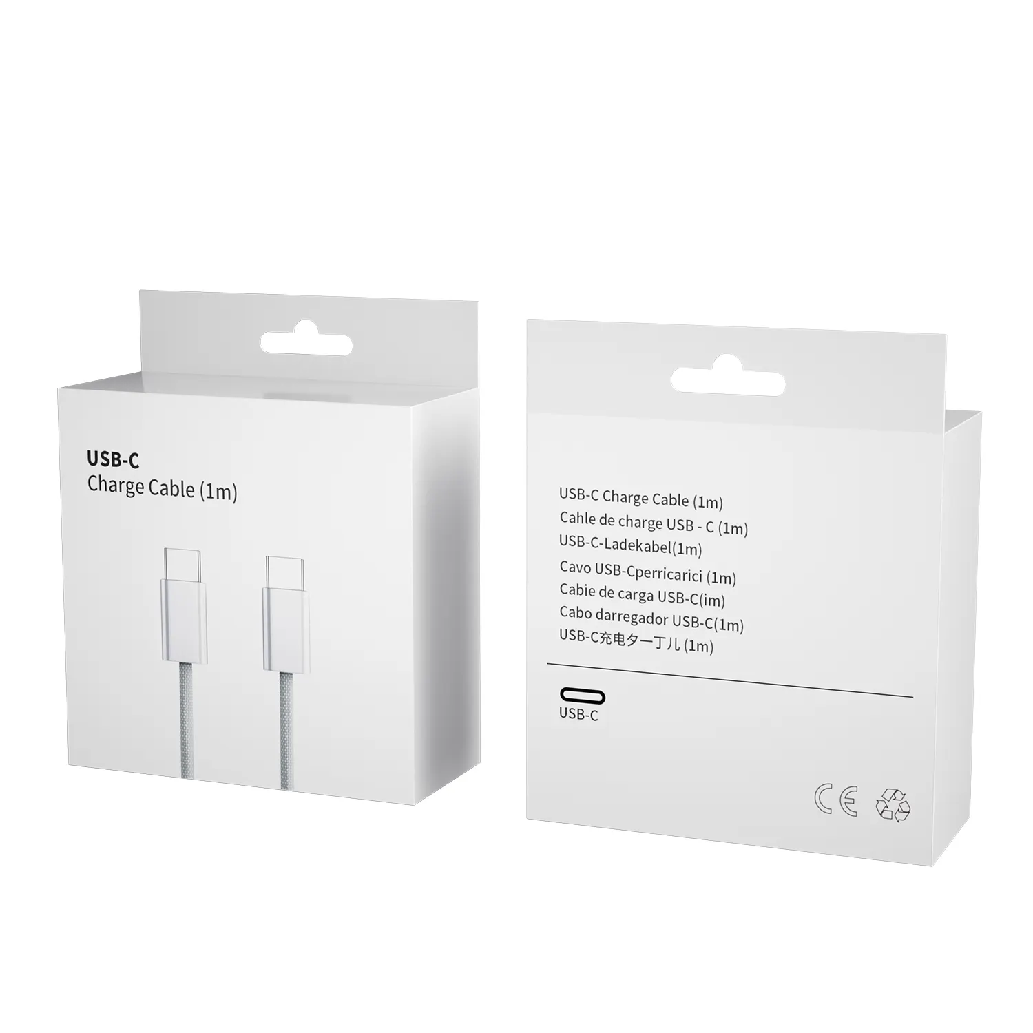 Hochwertiges Nylon Color Braided USB C zu USB C Ladekabel 60W Schnell ladekabel für iPhone 15