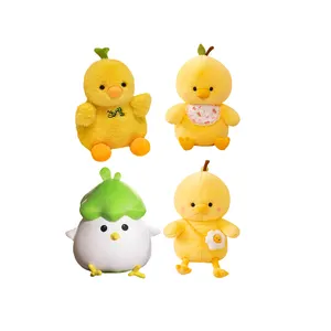 Sarı civciv dolması hayvan sevimli tombul beyaz civciv peluş oyuncaklar Premium kalite tavuk yumuşak bebekler Logo ile kişiselleştirilmiş desen