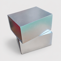 Boîte cadeau de luxe pour électronique, style livre magnétique argenté métallisé, logo personnalisé, carton gris, OEM ODM, vente en gros directe d'usine