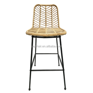 Chaises <span class=keywords><strong>de</strong></span> bar durables <span class=keywords><strong>en</strong></span> plastique avec assise <span class=keywords><strong>en</strong></span> rotin tressé, structure <span class=keywords><strong>en</strong></span> métal, tabourets <span class=keywords><strong>de</strong></span> bar <span class=keywords><strong>de</strong></span> hauteur standard pour îlot <span class=keywords><strong>de</strong></span> cuisine - Product Image 2