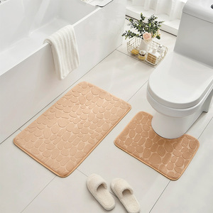 Tapis de bain Cangming en polaire corail gaufré antidérapant et absorbant pour salle de bain - Product Image 3