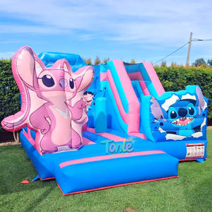 Castillo Inflable Stitch para Niños, Tobogán Azul, Combo de Castillo Inflable de PVC, Jumper HUAAOTOYS con Certificación CE, 5m X 5m, 3 Años de Garantía - Product Image 1
