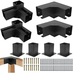 ชุดข้อต่อเหล็กฉากสามทางสีดำ สำหรับโครงสร้างไม้ขนาด 4x4 - Product Image 4