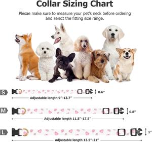 <span class=keywords><strong>Collar</strong></span> de perro de algodón hecho a mano para niñas y niños elegante blanco rosa amor corazón colgante distintivo estampado patrón cinta encaje para gatos - Product Image 4