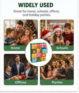 Luxury 12 Day <b>Christmas</b> Advent Calendar <b>Box</b> with Drawers Green Rigid Paperboard Mystery Blind <b>Box</b> for Kids Toy Packaging <b>Box</b> - Product Image 2