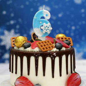 Nouvelle <span class=keywords><strong>Bougie</strong></span> d'<span class=keywords><strong>Anniversaire</strong></span> Créative Flocon de Neige Blanc et Bleu, Faite à la Main, <span class=keywords><strong>Sans</strong></span> Fumée, Idéale pour la Décoration de Fête d'<span class=keywords><strong>Anniversaire</strong></span>, Meilleure Vente - Product Image 3