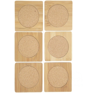 Ensemble de sous-verres 6 pièces, sous-verres en bambou pour boissons avec support - Product Image 3
