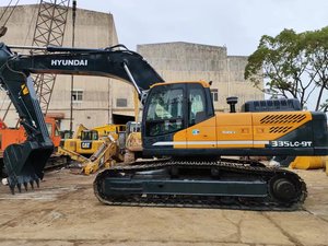 Excavatrice sur chenilles Hyundai 335LC-9T jaune, hydraulique, pour travaux de construction, machine lourde sur chenilles - Product Image 2