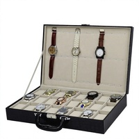 Boîte de rangement portable pour 36 montres, en cuir PU motif crocodile, doublure en daim, résistante à l'eau, présentoir de montres durable